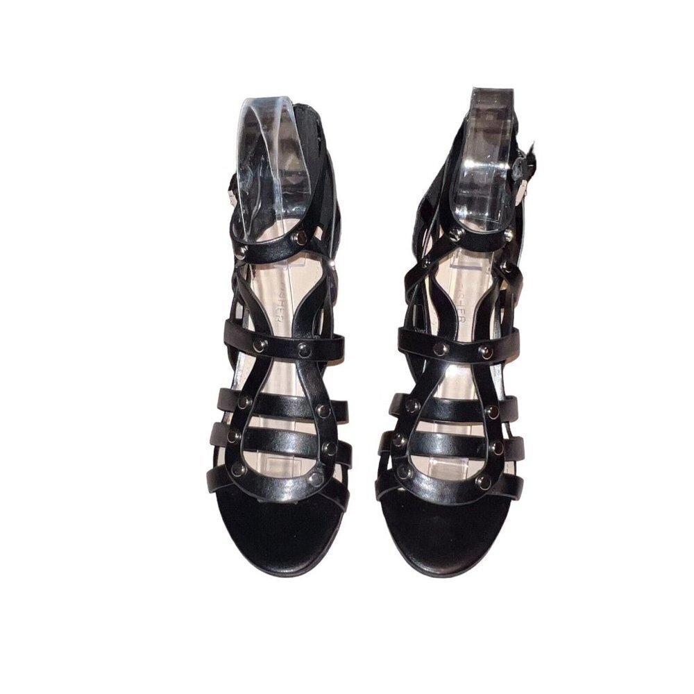 Marc Fisher Womens Lusa Caged City Sandals Black‎ Ankle Strap Size 6M EUC - Picture 2 of 9